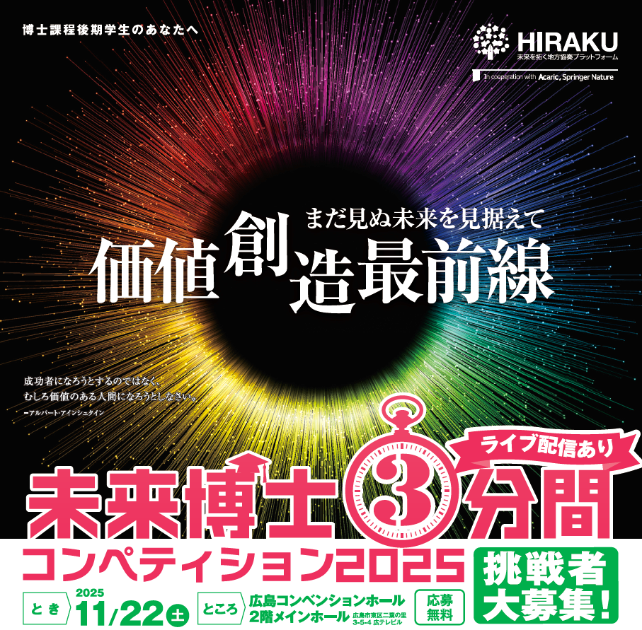 未来博士３分間コンペティション2025　参加者募集